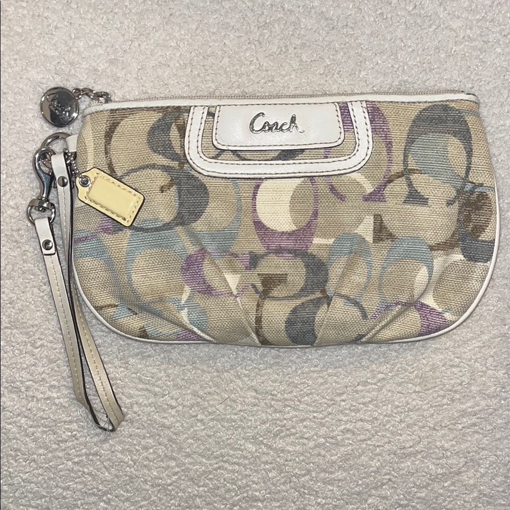 Coach Y2K Purse Wristlet Medium-Sized with Hang Tag Lavender Beige